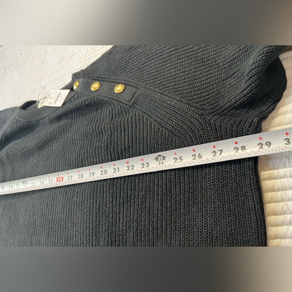 J. Crew Black Sweater with Gold Button Details - Picture 3 of 8